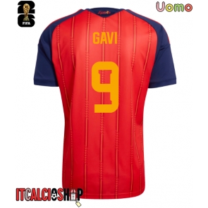 Spagna Paez Gavi #9 Prima Maglia Mondiali 2026 Manica Corta